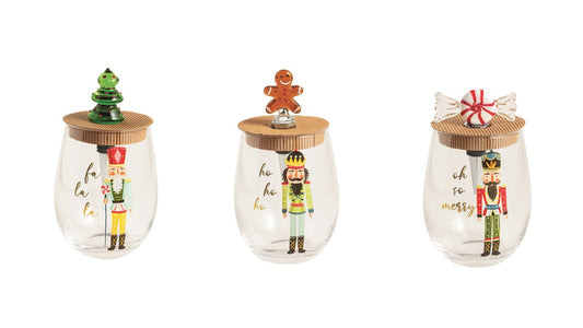 Nutcracker Wine Glass & Stopper Set