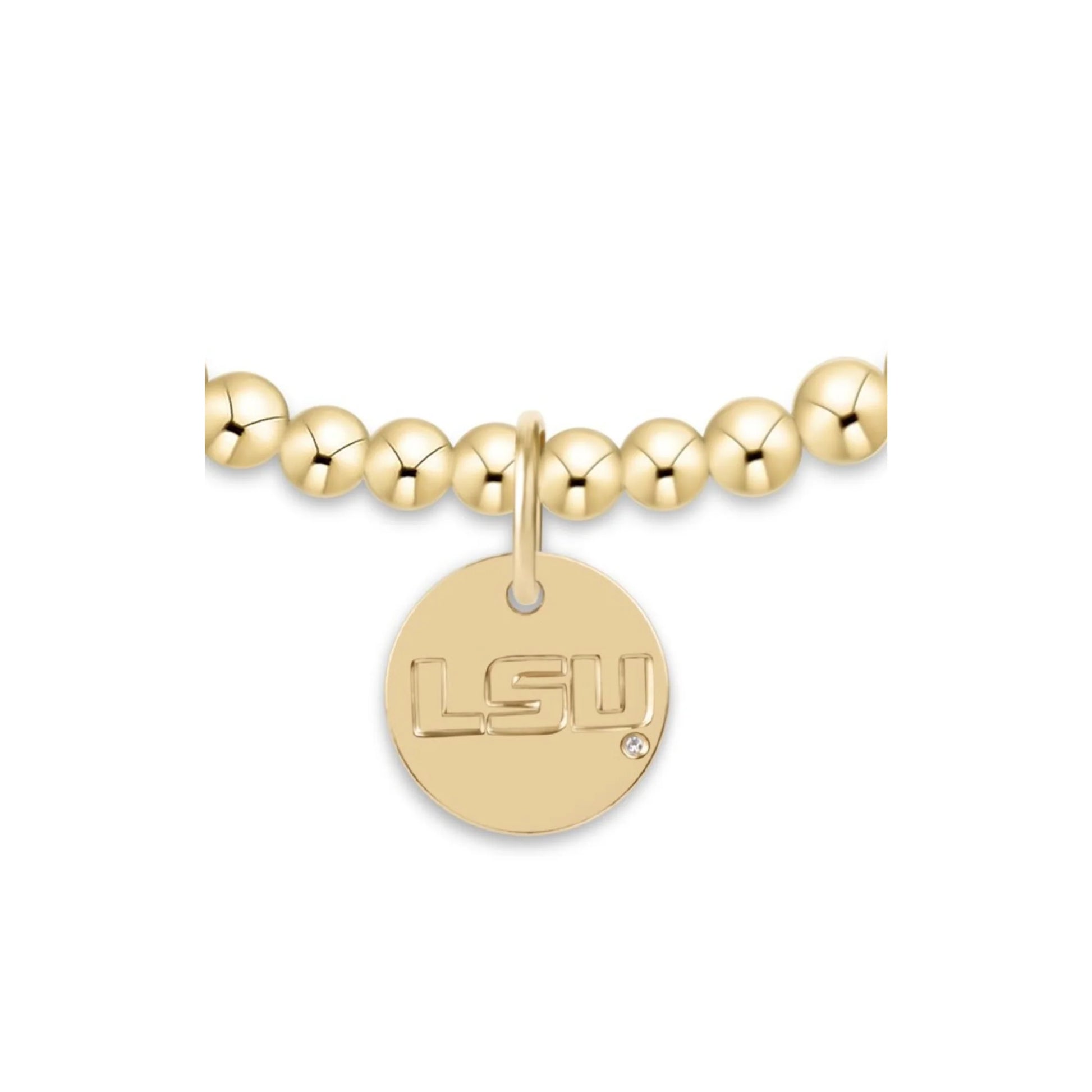ecollegiate classic gold 3mm bracelet - lsu disc - The Season Boutique