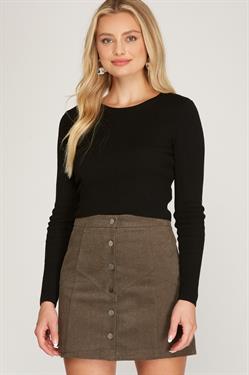 BRUSHED WOVEN MINI SKIRT