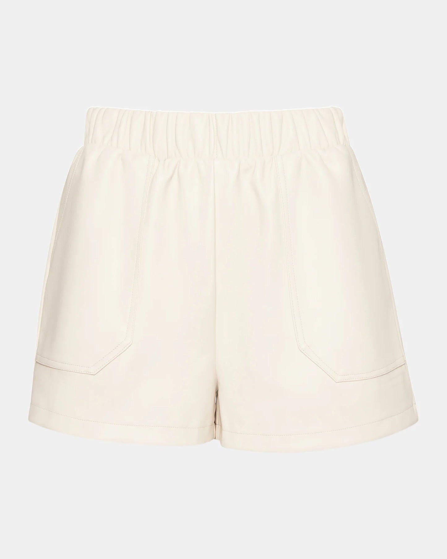 Bone Suede Faux The Record Shorts