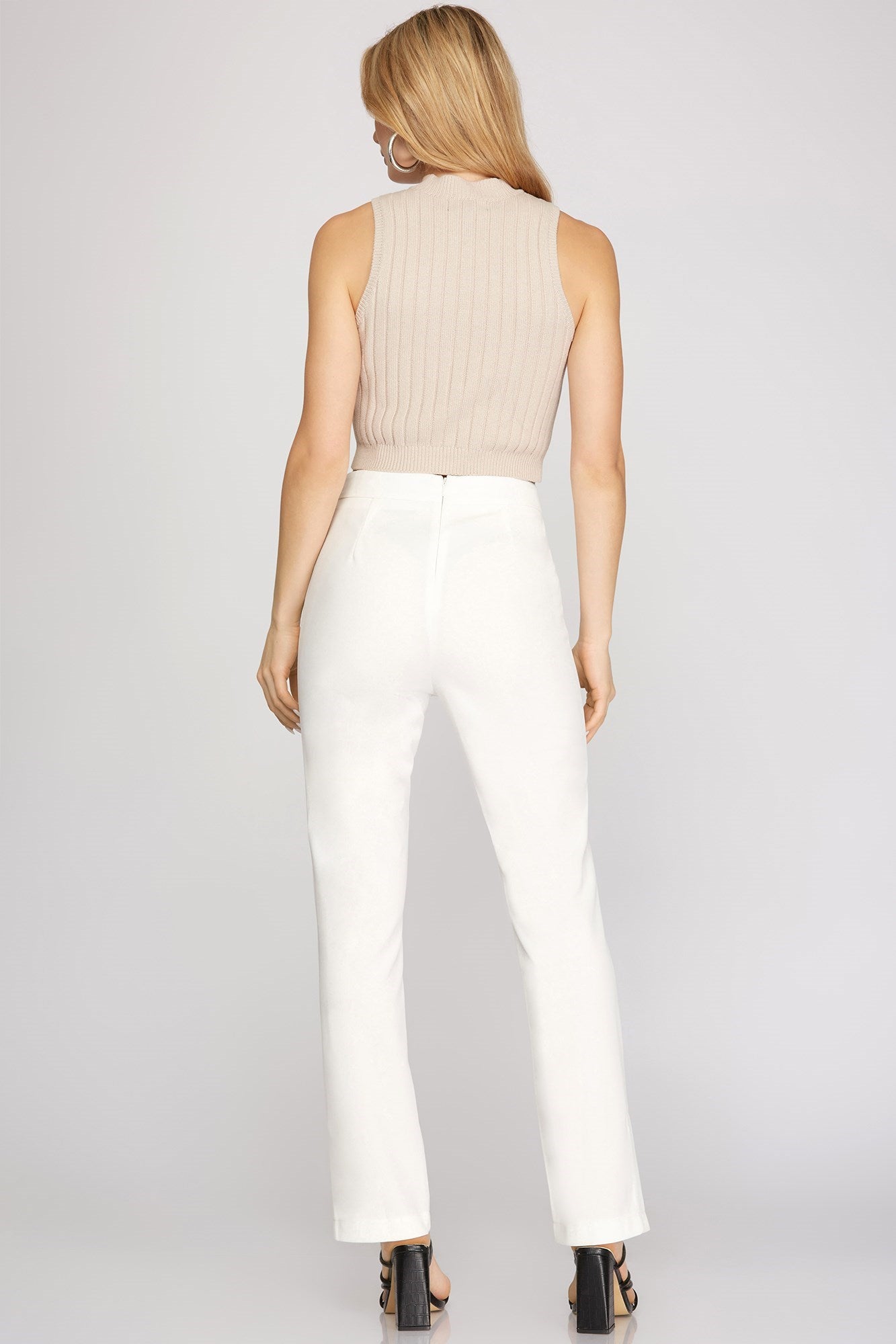 LONG HEAVY KNIT SIDE SPLIT-HEM STRAIGHT PANTS - The Season Boutique