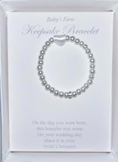 Infant Glass Pearl 4" Stretch Poem Braclet