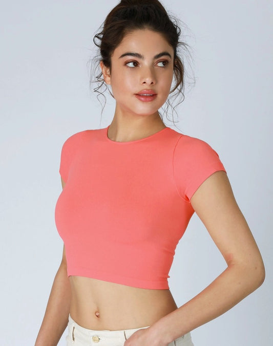 Jersey Crew Neck Crop Top