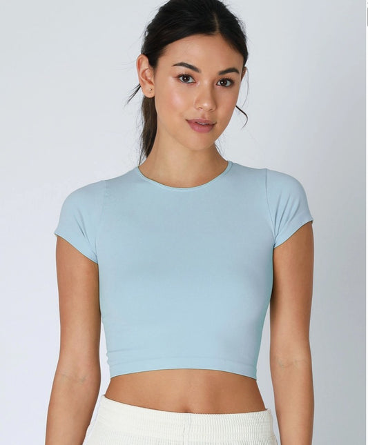 Jersey Crew Neck Crop Top