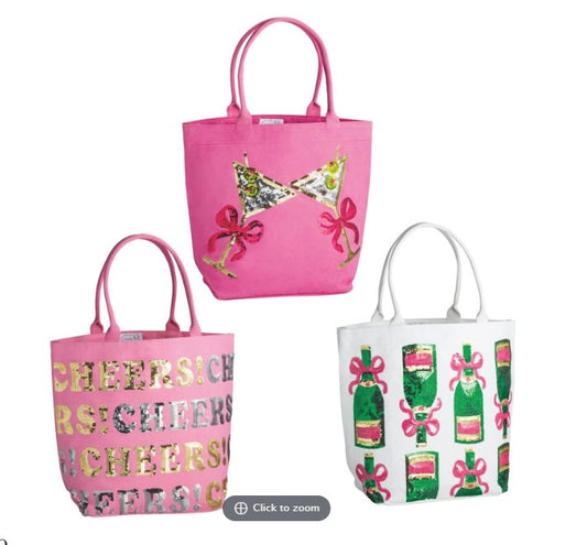White Cheers Sparkle Tote - The Season Boutique