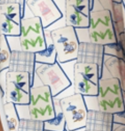 Mahjong Blue Tiles PJ Short Set