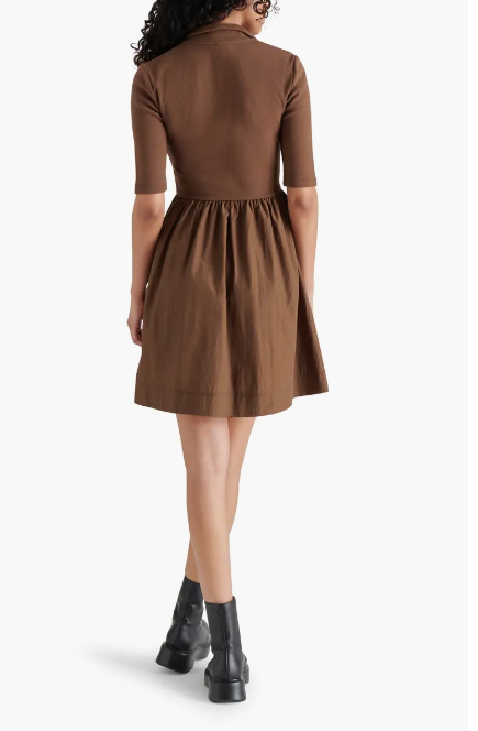 Berlina Half Zip Mixed Media Dress