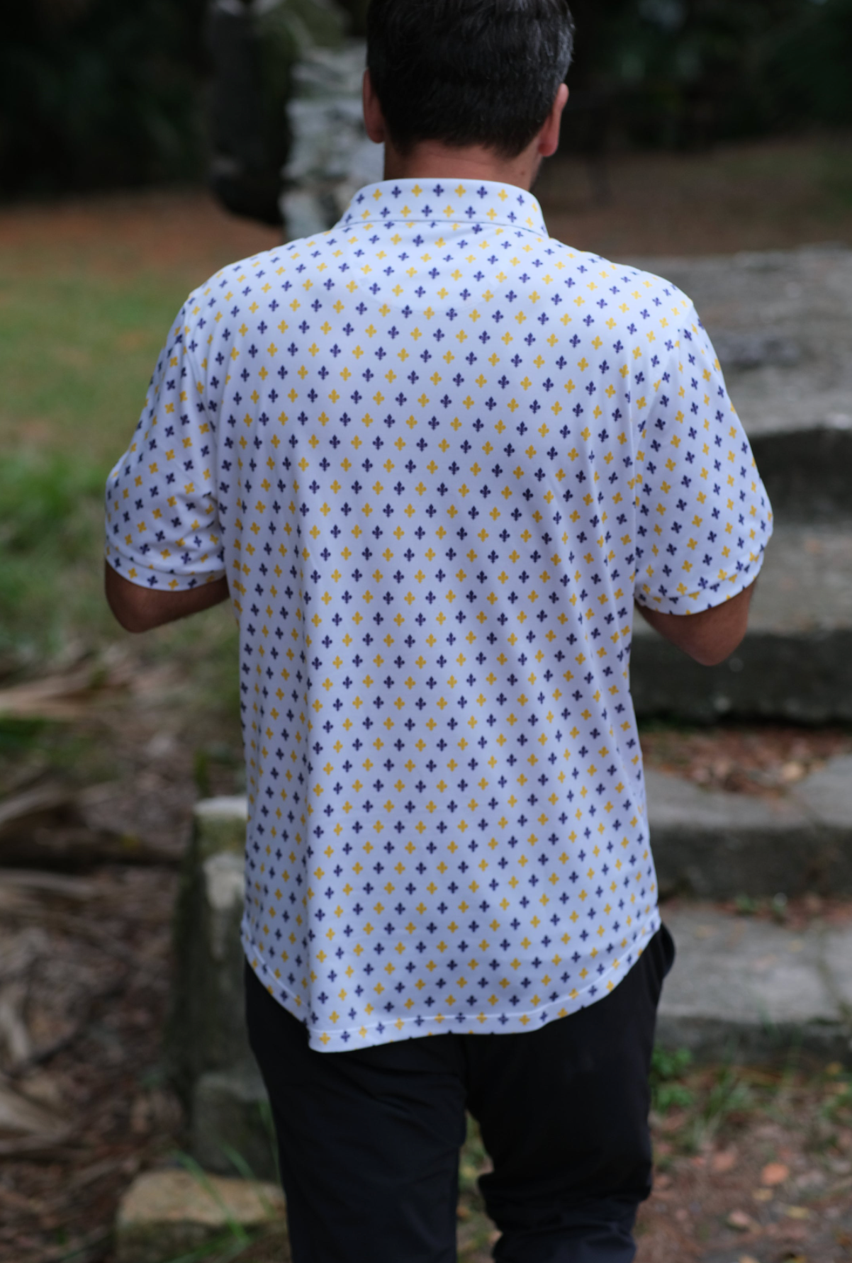 Men's Purple & Gold Fluer-De-LIs Polo Shirt
