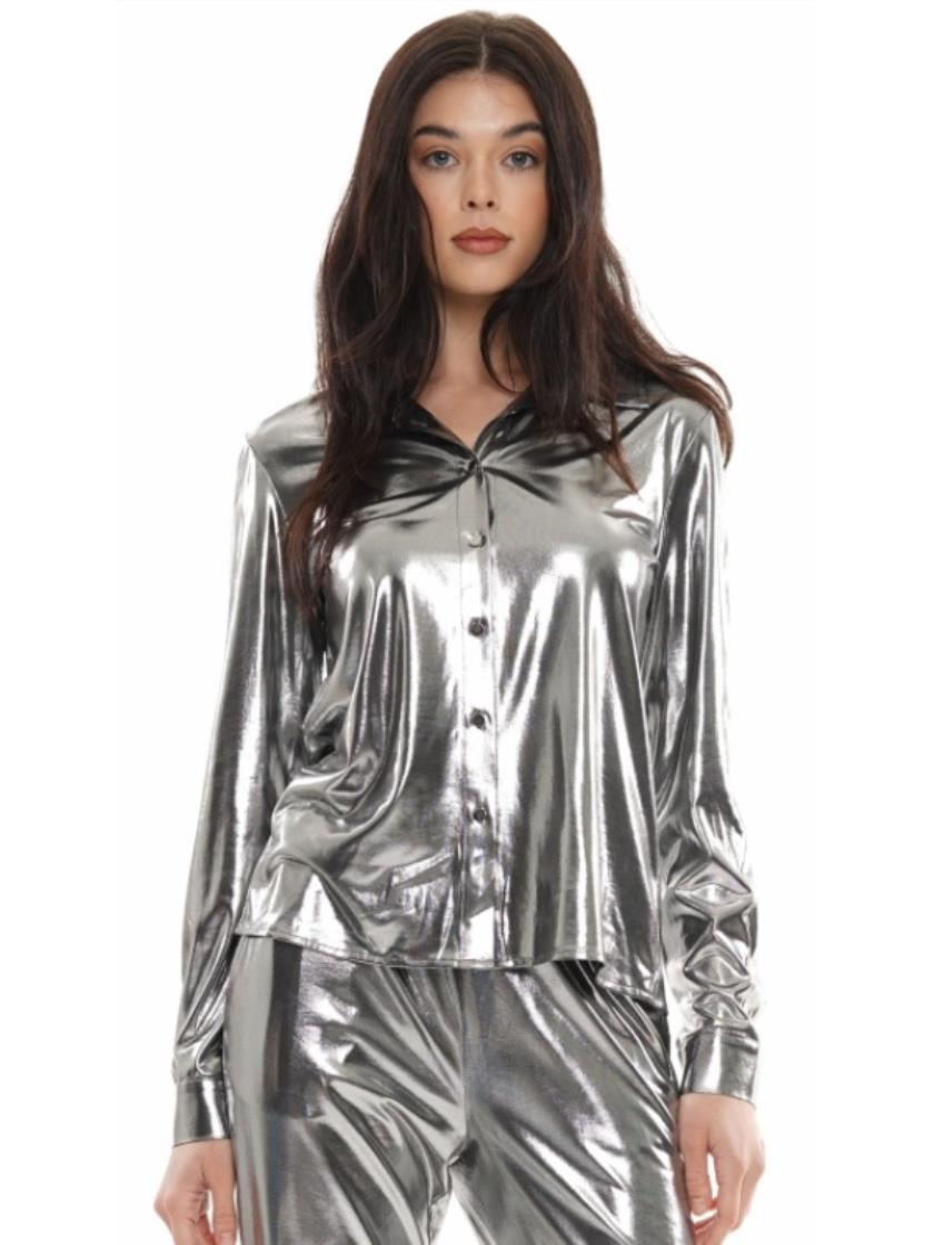 Metallic Foiled Blouse