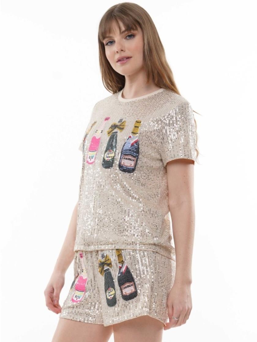 Champagne Sequin Top