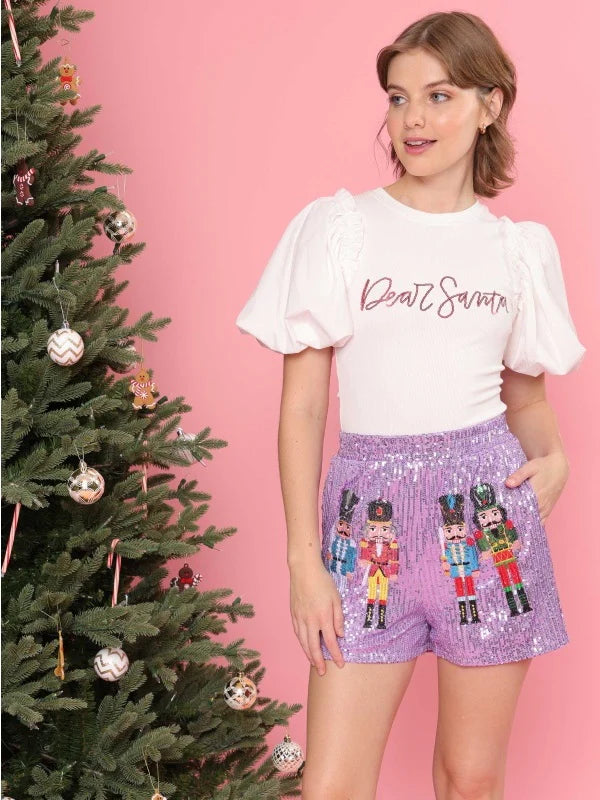 Dear Santa Puff Sleeve Top