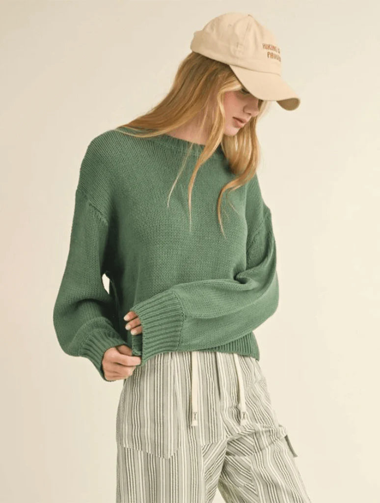 Ballon Sleeve Sweater Top