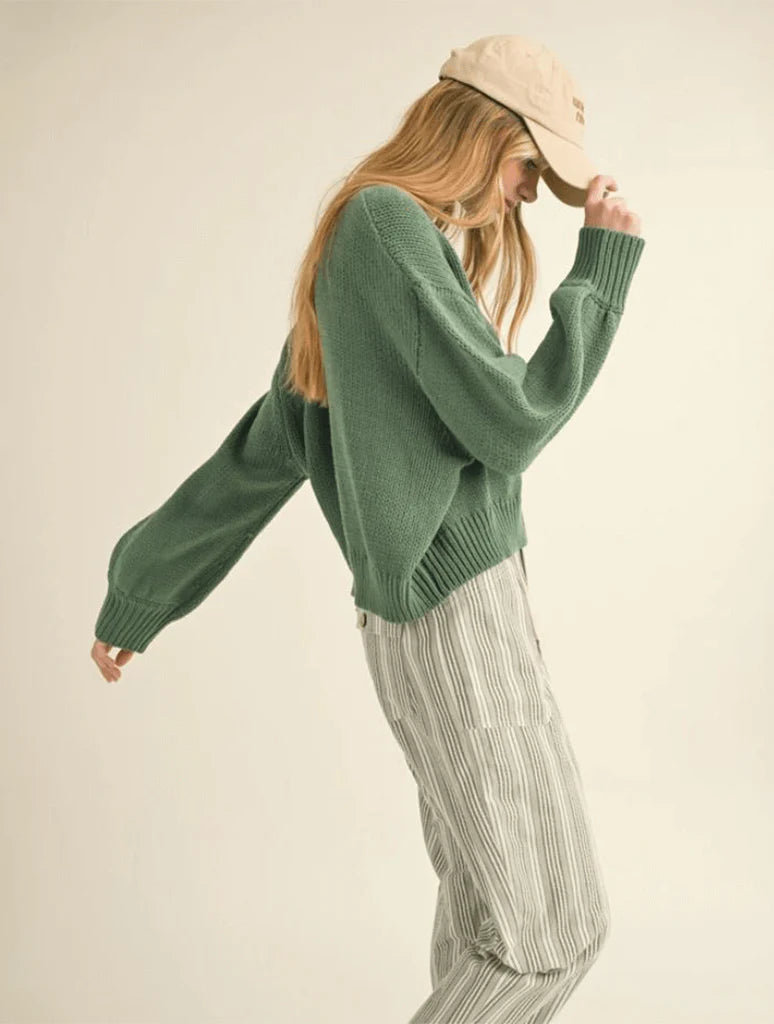 Ballon Sleeve Sweater Top