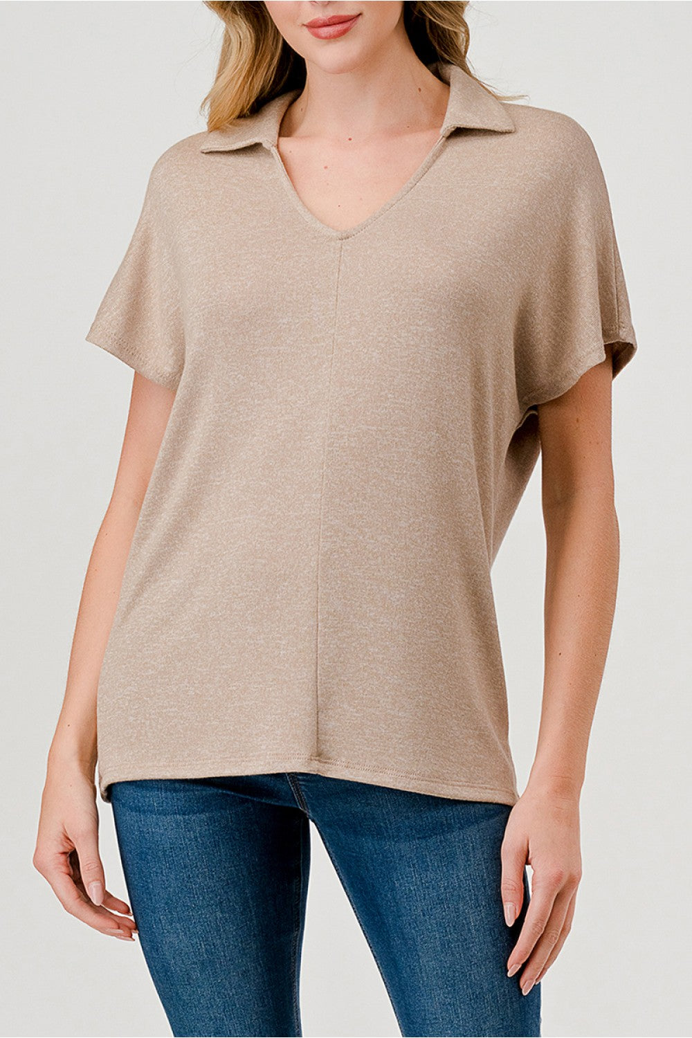 Collared Short Sleeve Top