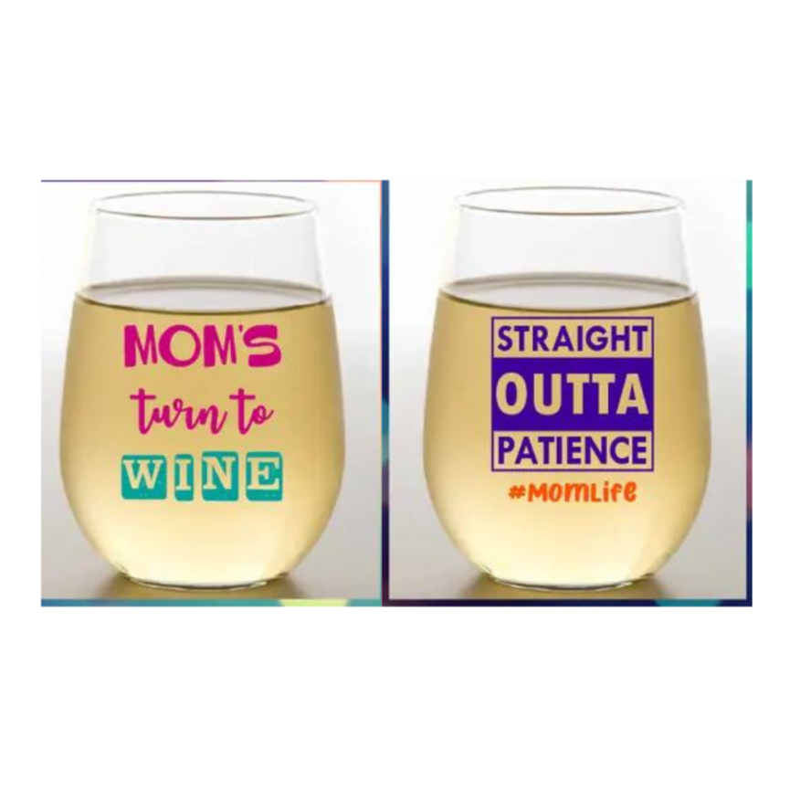 Mom Funny Wine Glasses