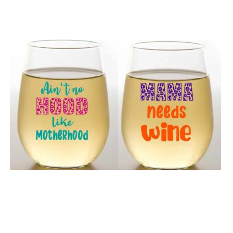 Mom Funny Wine Glasses