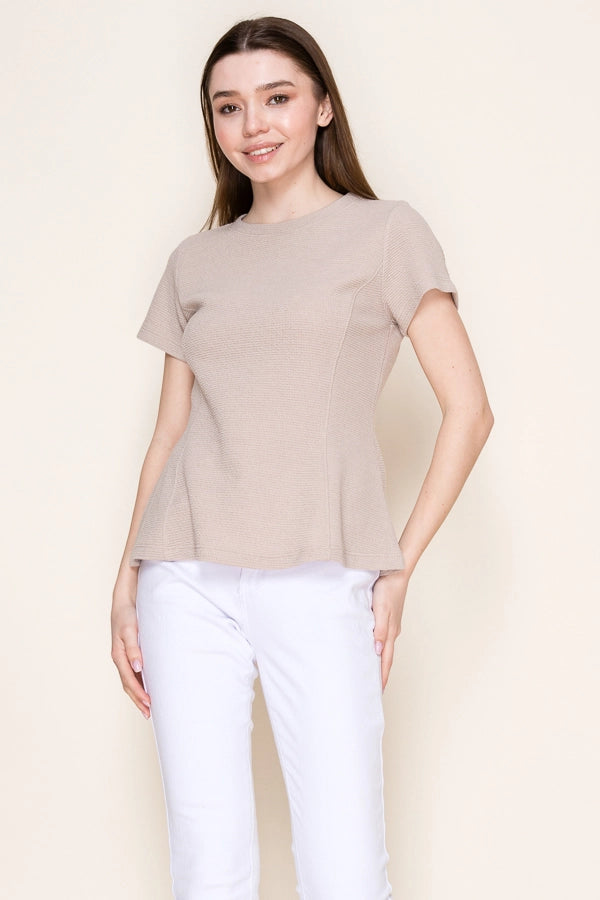 Cloudy Knit  Peplum Top