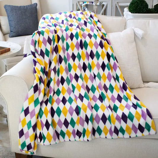 Mardi Gras Harlequin Throw 50x60