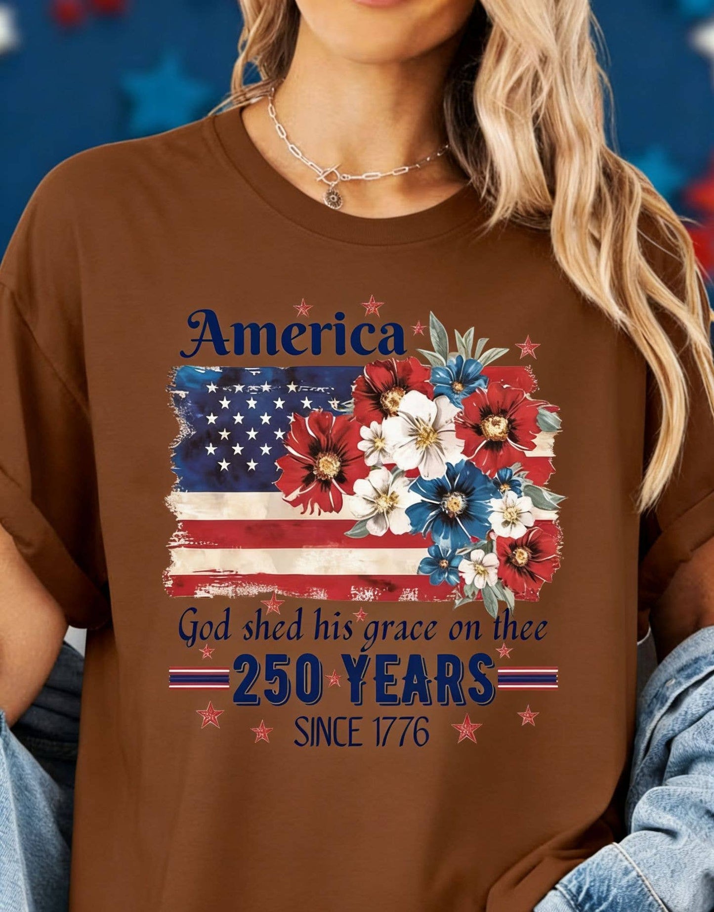 250th Floral Flag Cotton Tee