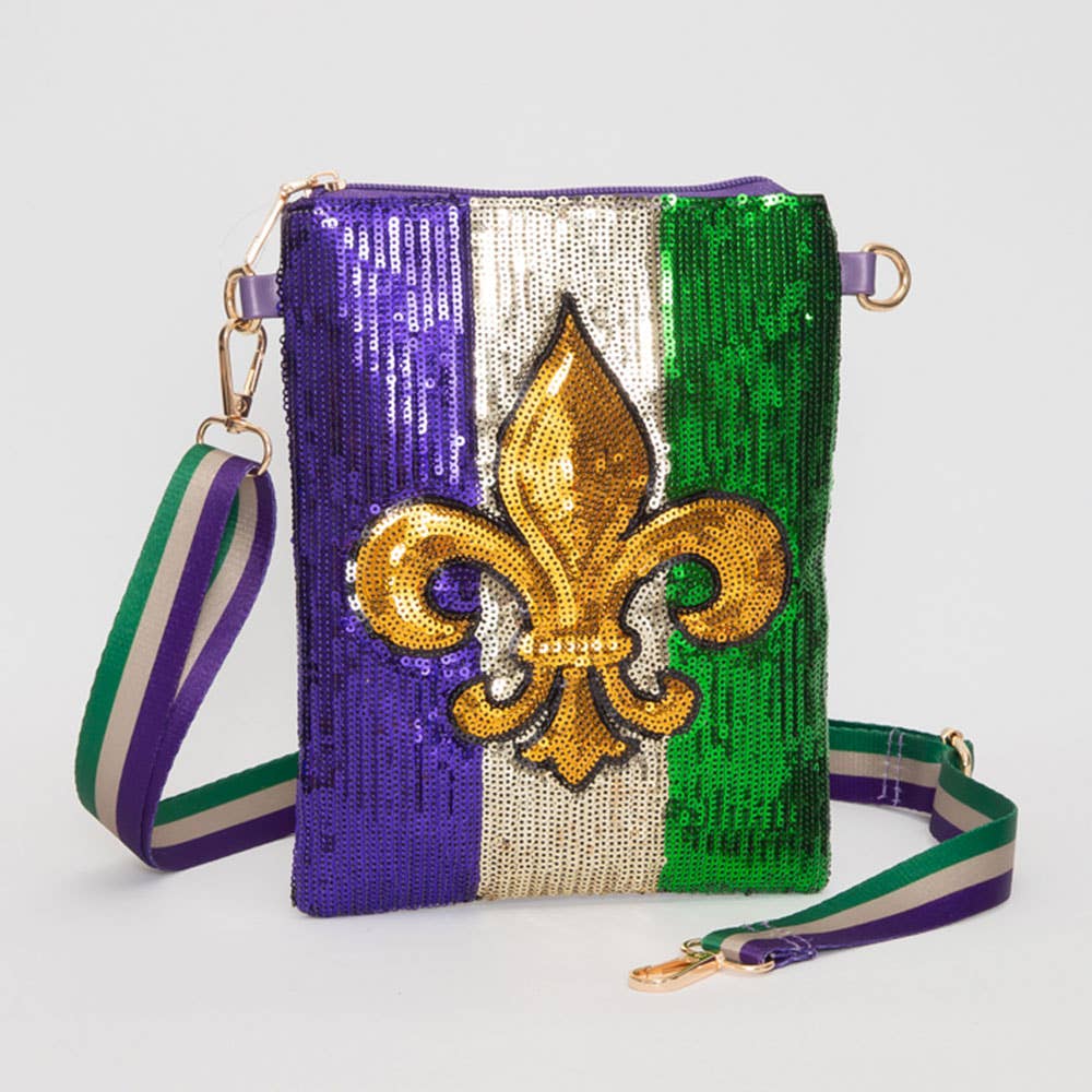 Mardi Gras Sequin Crossbody Bag