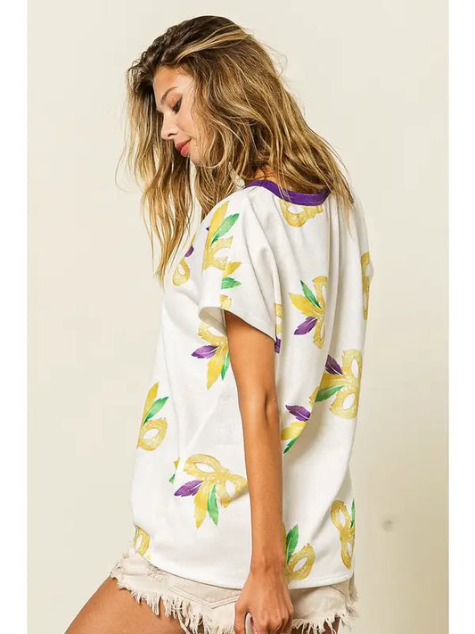 Mardi Gras Mask Top