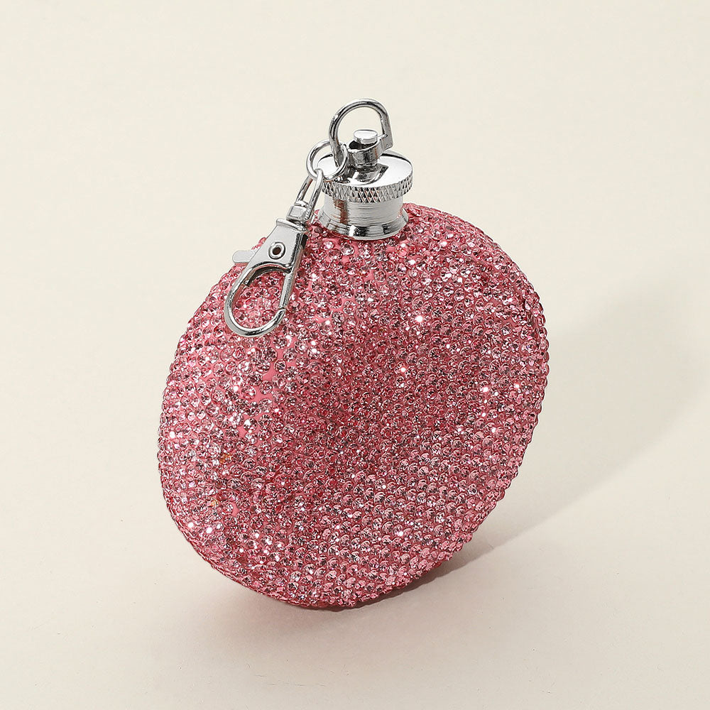 3oz Bling Studded Stainless Steel Round Flask