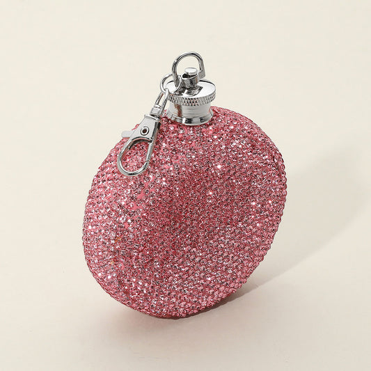 3oz Bling Studded Stainless Steel Round Flask