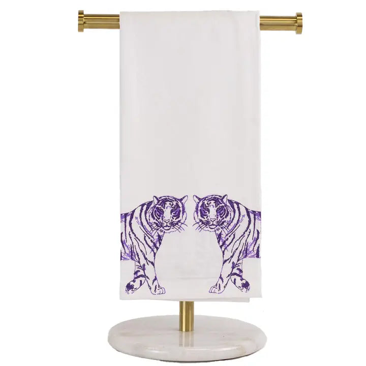 Tiger Walk Hand Towel - Purple