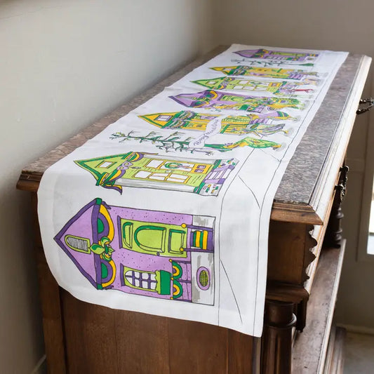 Mardi Gras Parade Runner White/Multi 13x60