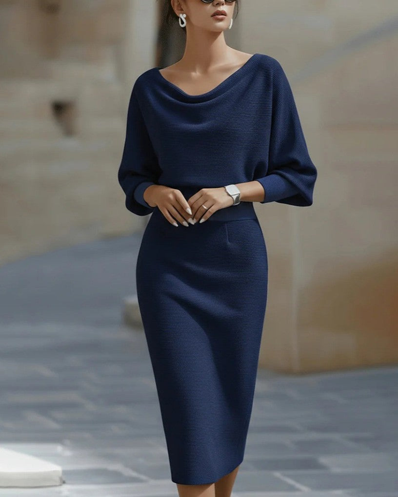 Batwing Sleeve Midi Dress