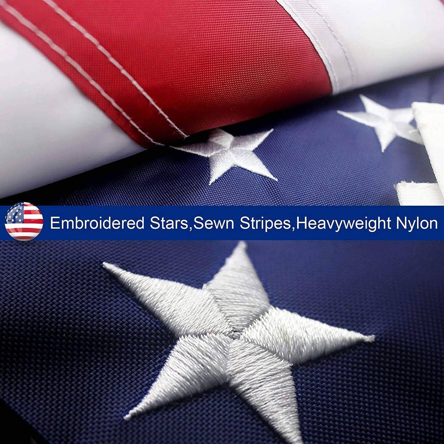 American Flag Outdoor Embroidered: 4x6 FT