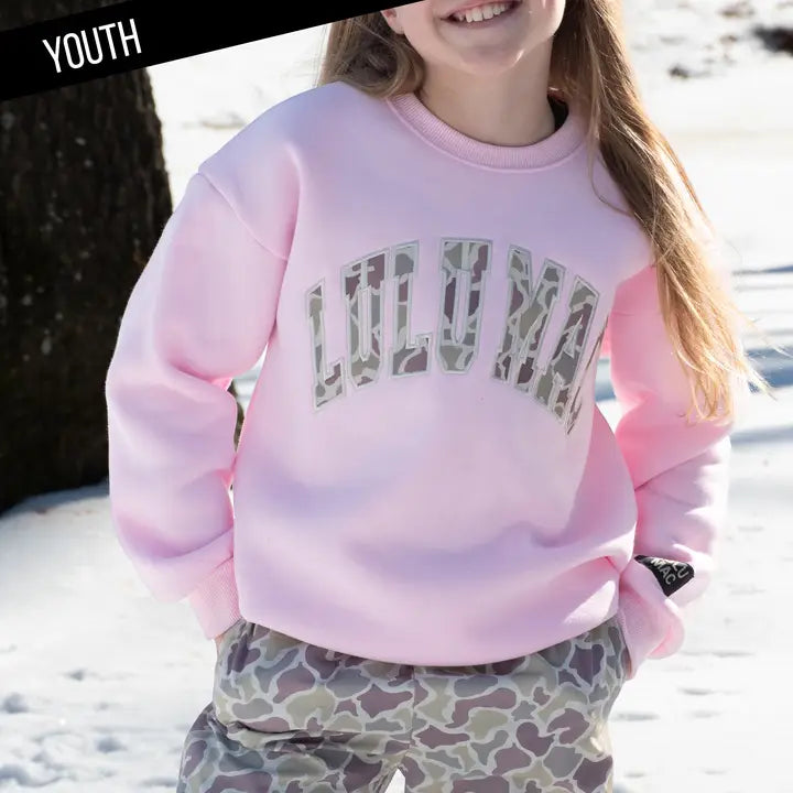 YOUTH Camo Light Pink Sweatshirt - The Season Boutique