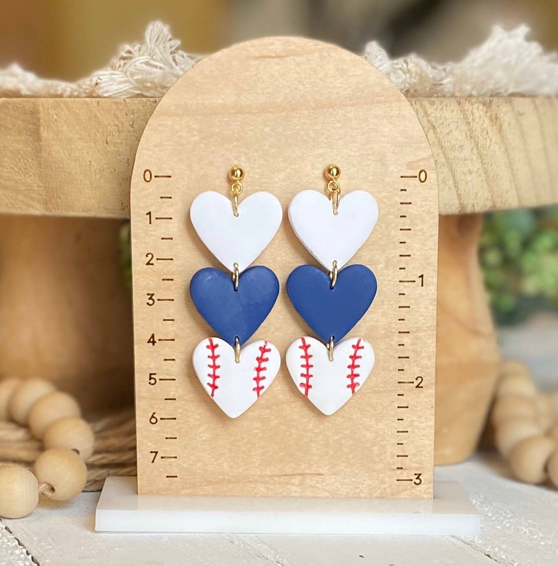 Yankee Baseball Earrings : Hat & Baseball Studs