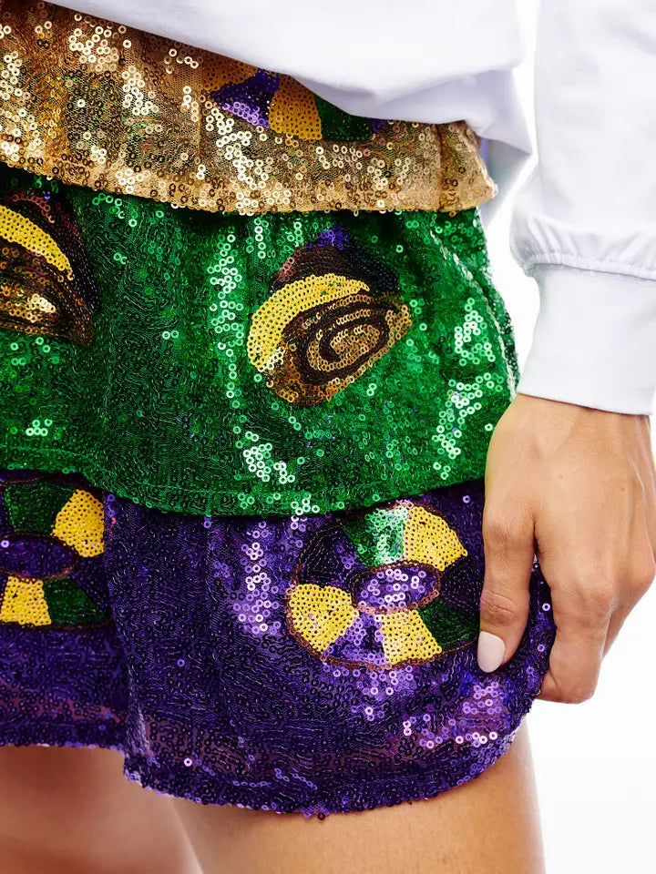 Mardi Gras Sequin King Cake Skirt - The Season Boutique