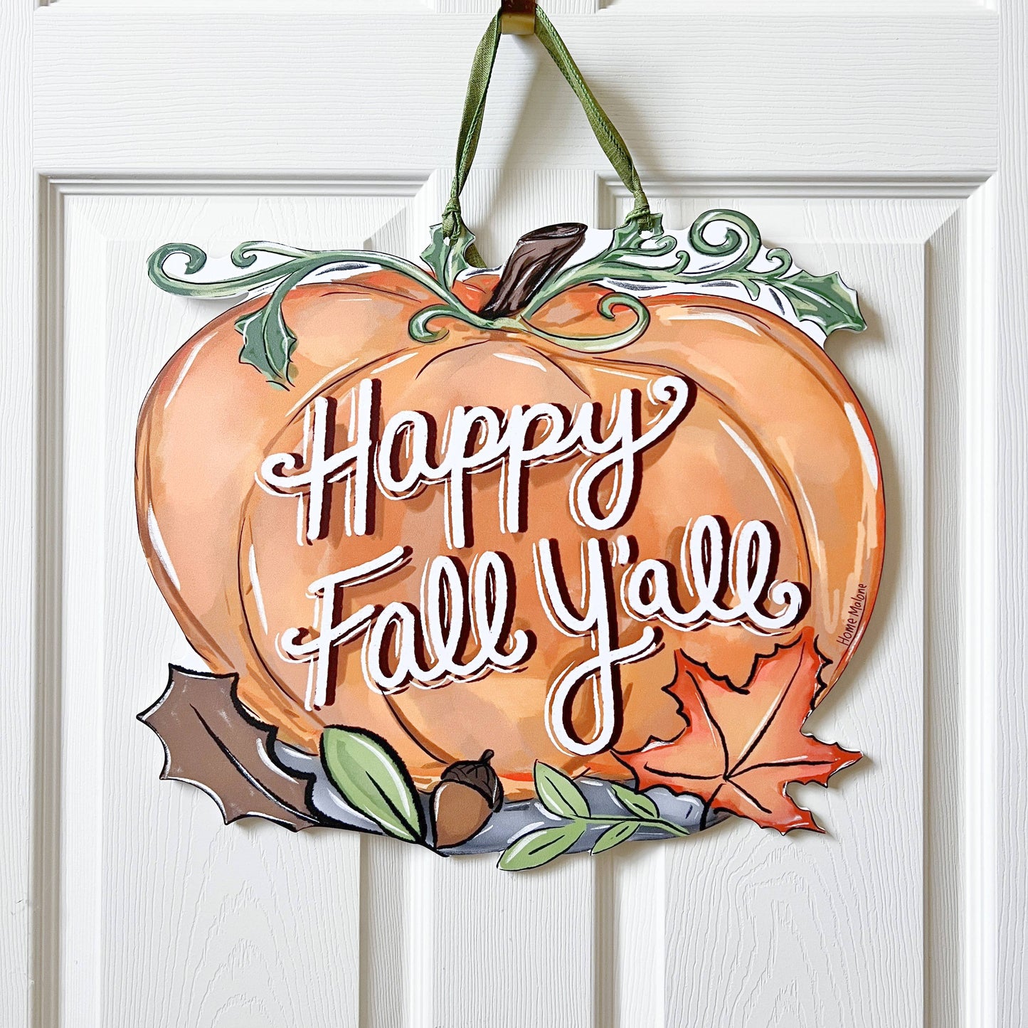 Happy Fall Y'all Pumpkin Door Hanger