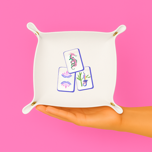 *NEW Mahjong gift Trinket Gift jewelry catchall | White