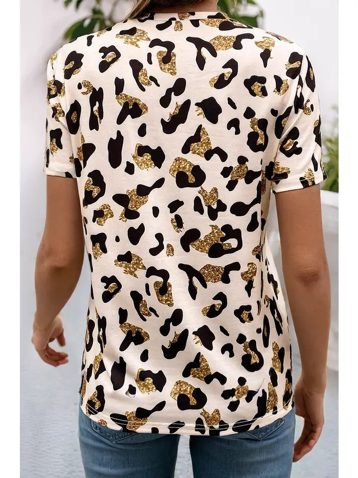 Leopard Print Round Neck
