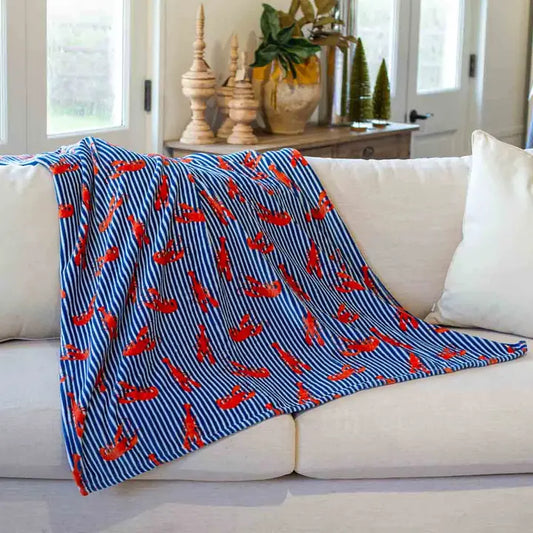 Crawfish Boil Throw Royal/Red/White 50x60 - The Season Boutique