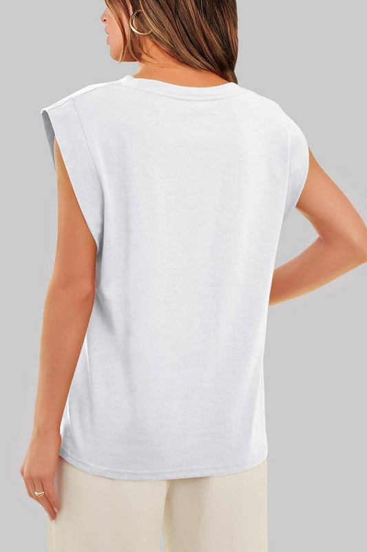Round Neck Sleeveless Knit Top