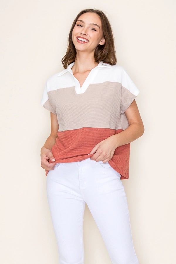 Colorblock Cloudy Knit Top