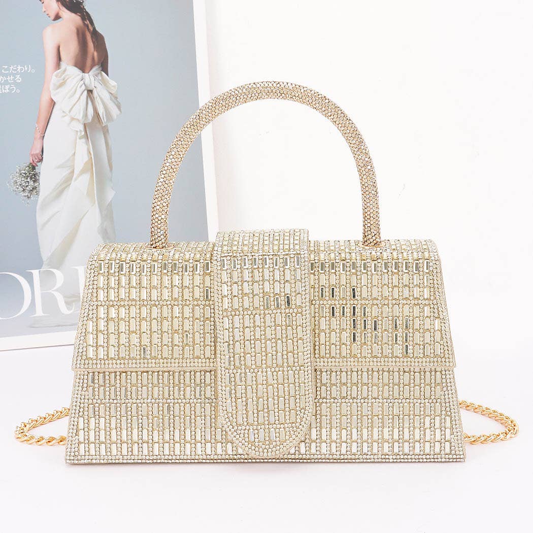 Rhinestone Party Clutch -gold