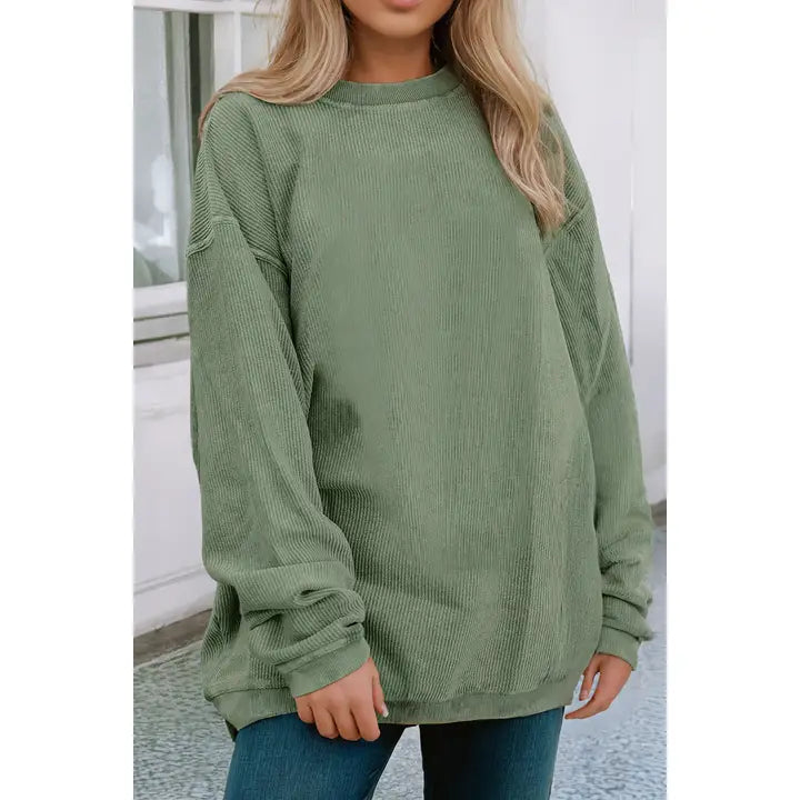 Jolene Rib Corded Oversized Sweatshirt