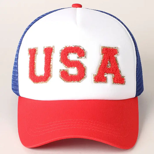 USA Letter Patched Trucker Hat