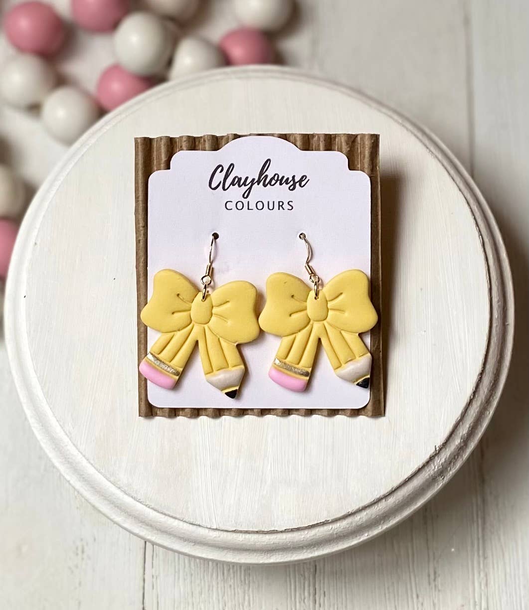 Teacher Earrings : Multi Bow with Apple Center