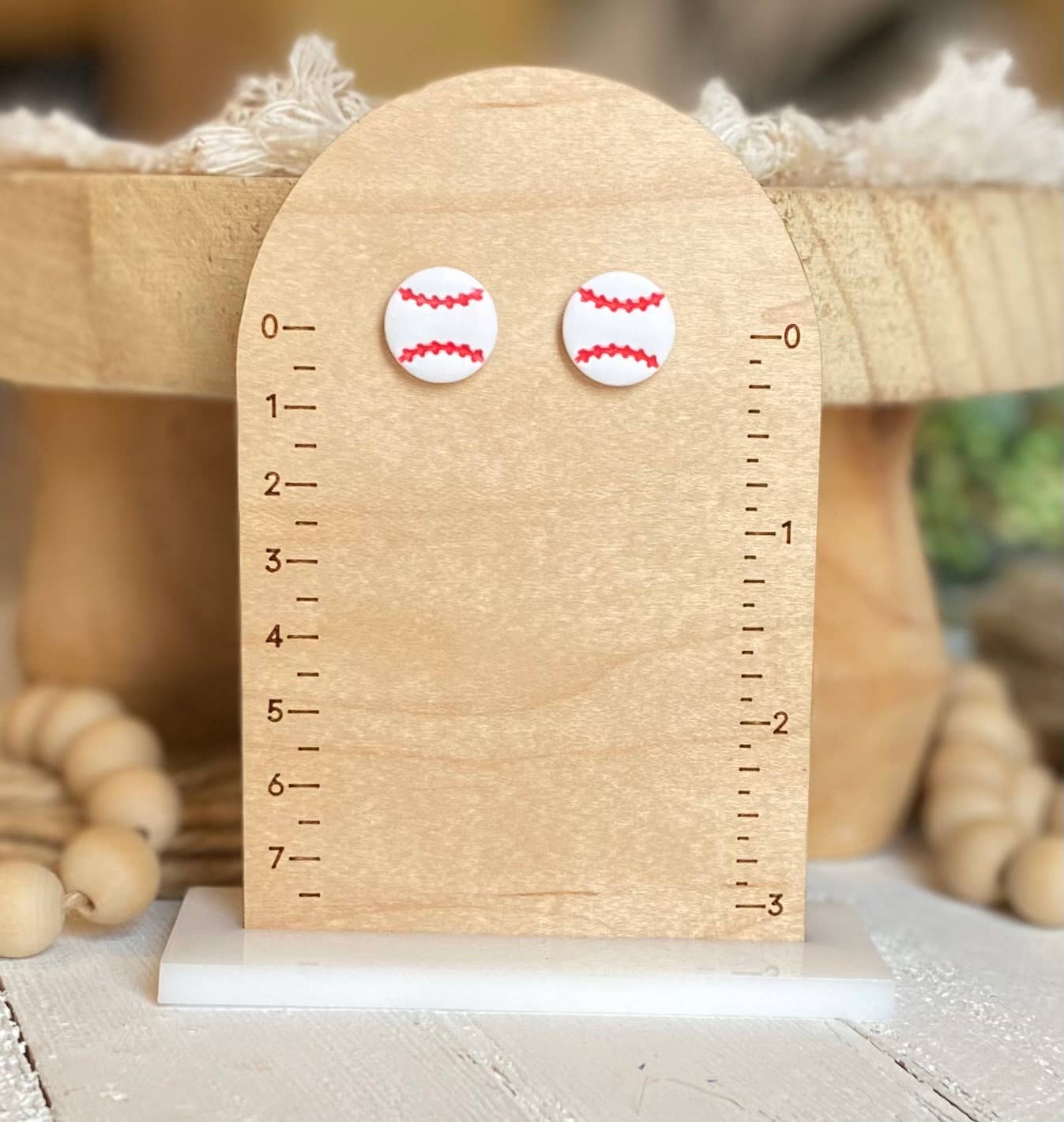 Yankee Baseball Earrings : Hat & Baseball Studs