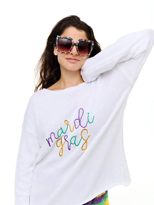 Mardi Gras Scoop Neck Sweater - The Season Boutique