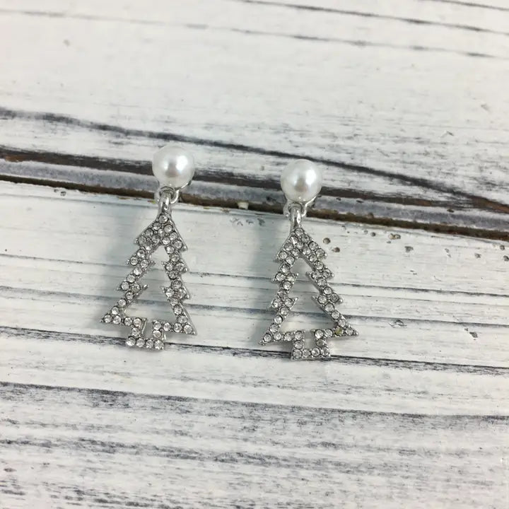 Pearl Xmas Tree Earrings