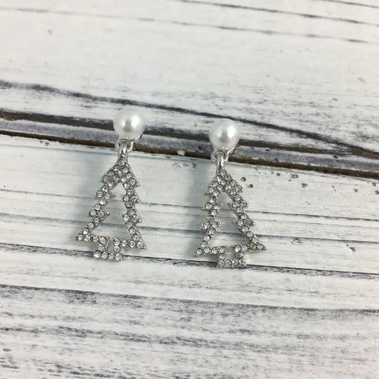 Pearl Xmas Tree Earrings