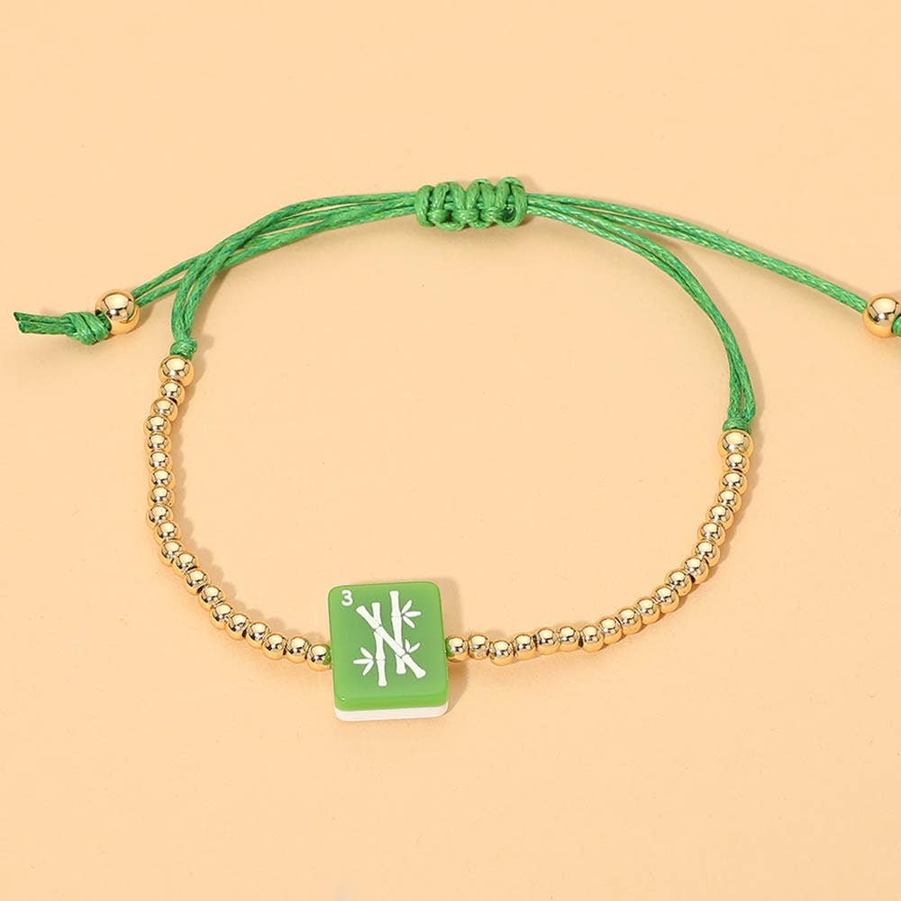 Mahjong Charm Adjustable Bracelet