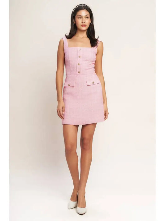 Woven Tweed Mini Dress